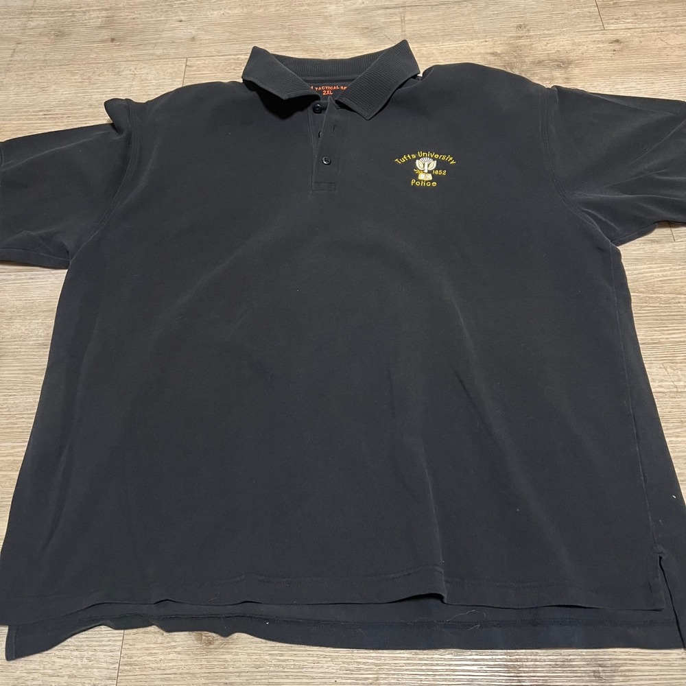 5.11 Tactical Series Tufts University Police Boston‎ Polo Shirt 2XL Black BPD